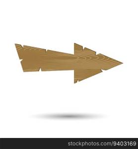 Arrow wooden isolated. Signboard symbol panel, vector illustration. Arrow wooden isolated
