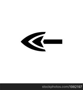 Arrowhead. Flat Vector Icon. Simple black symbol on white background. Arrowhead Flat Vector Icon