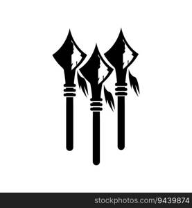 Arrowhead Spear Logo, Arrow Hunting Hipster Weapon Design, Vector Illustration Template