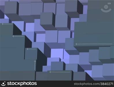 arrows and cubes. abstract geometrical 3D background