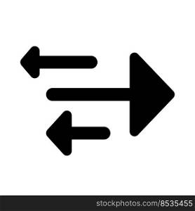 Arrows and directions into an opposite direction
