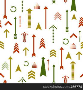 Arrows and directions signs seamless pattern retro style. Vector illustration. Arrows seamless pattern retro style