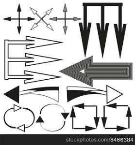 arrows are different on white background. Simple flat symbol. Vector illustration. stock image. EPS 10.. arrows are different on white background. Simple flat symbol. Vector illustration. stock image. 