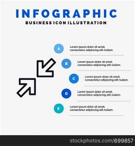 Arrows, Arrow, Zoom Line icon with 5 steps presentation infographics Background