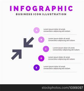 Arrows, Arrow, Zoom Solid Icon Infographics 5 Steps Presentation Background