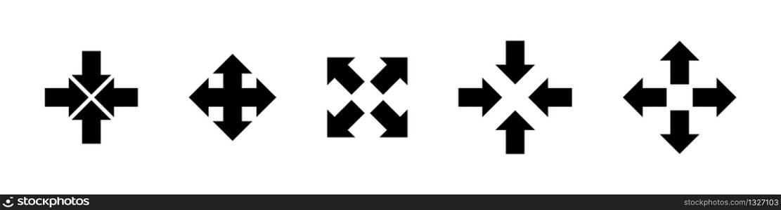 Arrows black vector isolated icon. Set of vector arrows. Arrow icon. Arrows collection. EPS 10