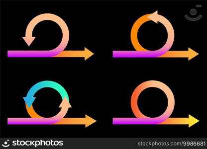 Arrows circle line movement. Vector illustration. Stock image. EPS 10.
