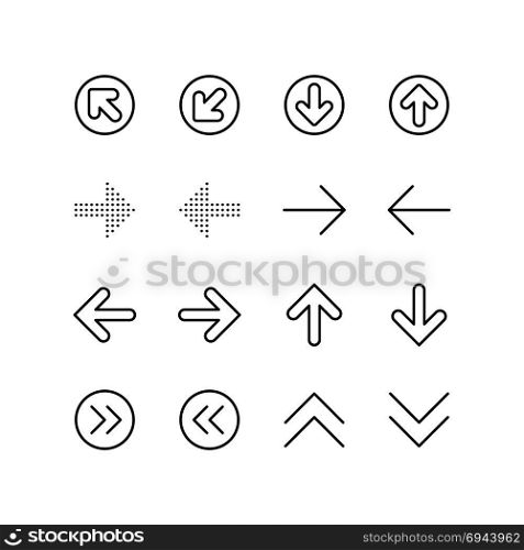 Arrows, direction and navigation icon set