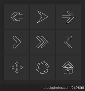 arrows , directions , pointer , arrow , left , right , up , down , mouse , play , rewind , foword , icon, vector, design, flat, collection, style, creative, icons
