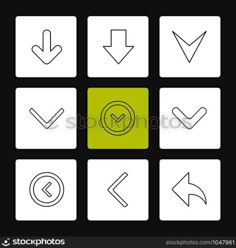 arrows , directions , pointer , arrow , user interface , pointer , up , down , left , right , play ,pause , forword , rewind , icon, vector, design,  flat,  collection, style, creative,  icons