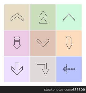 arrows , directions , pointer , arrow , user interface , pointer , up , down , left , right , play ,pause , forword , rewind , icon, vector, design,  flat,  collection, style, creative,  icons