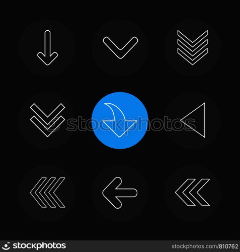 arrows , directions , pointer , arrow , user interface , pointer , up , down , left , right , play ,pause , forword , rewind , icon, vector, design, flat, collection, style, creative, icons