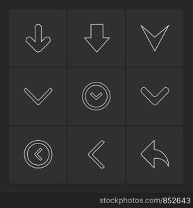 arrows , directions , pointer , arrow , user interface , pointer , up , down , left , right , play ,pause , forword , rewind , icon, vector, design,  flat,  collection, style, creative,  icons