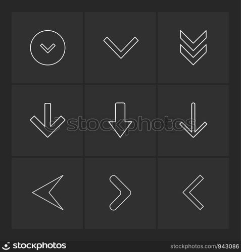 arrows , directions , pointer , arrow , user interface , pointer , up , down , left , right , play ,pause , forword , rewind , icon, vector, design,  flat,  collection, style, creative,  icons