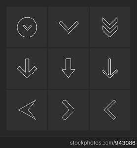 arrows , directions , pointer , arrow , user interface , pointer , up , down , left , right , play ,pause , forword , rewind , icon, vector, design,  flat,  collection, style, creative,  icons