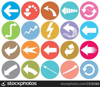 Arrows flat icons collection vector