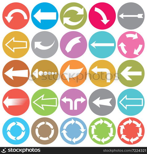 Arrows flat icons collection vector