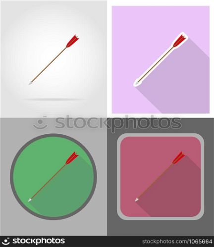 arrows for bow wild west flat icons vector illustration isolated on background