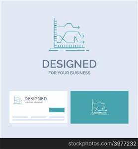 Arrows, forward, graph, market, prediction Business Logo Line Icon Symbol for your business. Turquoise Business Cards with Brand logo template