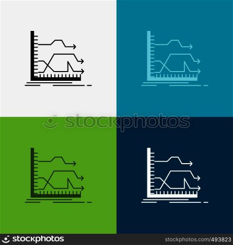 Arrows, forward, graph, market, prediction Icon Over Various Background. glyph style design, designed for web and app. Eps 10 vector illustration. Vector EPS10 Abstract Template background