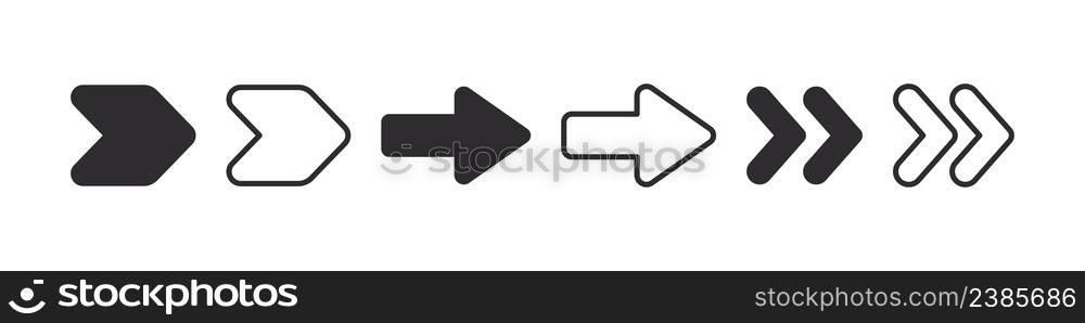 Arrows. High quality arrows. Modern simple flat and linear arrows. Vector images