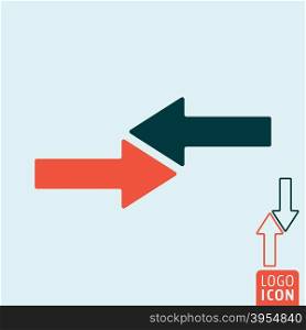 Arrows icon isolated. Arrows icon. Arrows symbol. Arrow in various directions icon isolated. Vector illustration