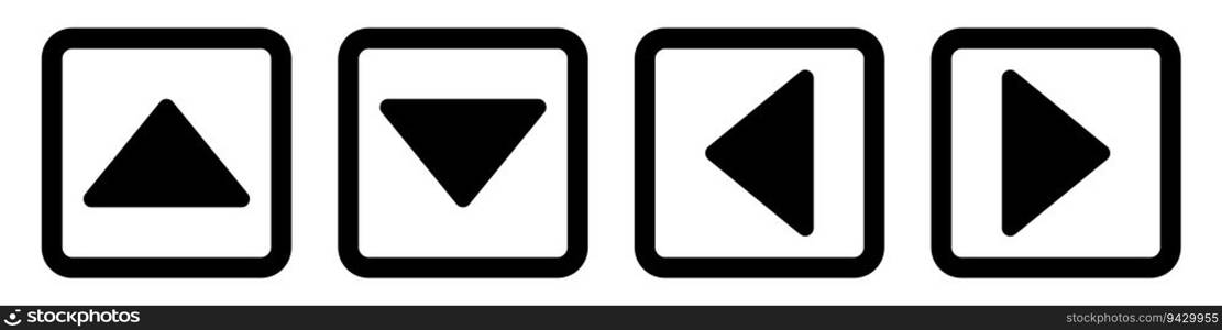 Arrows icon set. Up, down, left, and right.