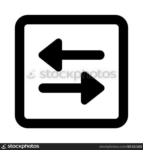 Arrows in opposite direction isolated on a white background