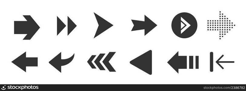 Arrows set icons. Arrow icon. Arrow vector collection. Arrow. Cursor. Modern simple arrows. Vector illustration. Arrows set icons. Arrow icon. Arrow vector collection. Arrow. Cursor. Modern simple arrows.