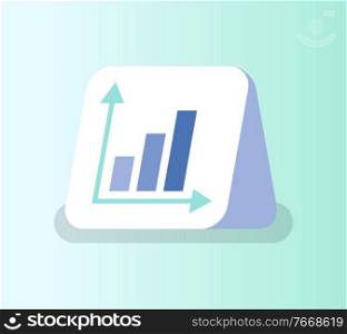 Arrows showing diagrams growth, vector info chart on triangle paper. Investment planning and retirement information, data and information on clipboard. Arrows Showing Diagrams Growth, Vector Info Chart