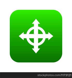 Arrows target icon digital green for any design isolated on white vector illustration. Arrows target icon digital green