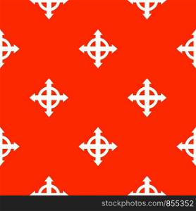Arrows target pattern repeat seamless in orange color for any design. Vector geometric illustration. Arrows target pattern seamless