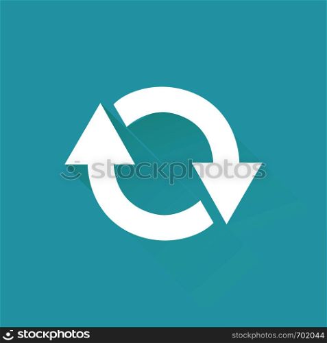 Arrows turning in circle web icon. Recycle icon. Vector design. Eps10. Arrows turning in circle web icon. Recycle icon. Vector design