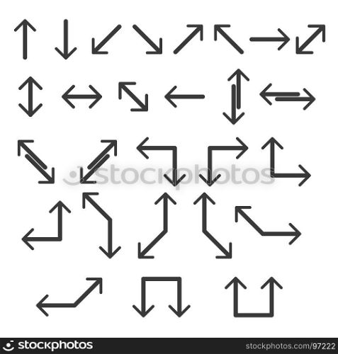 Arrows vector icon set line symbol sign direction illustration design