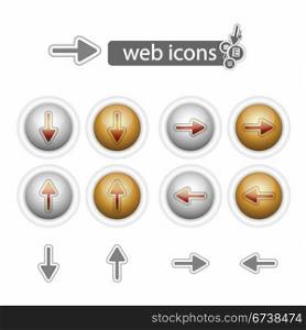 Arrows, web icons, isolated on white. | Vector illustration.