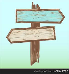 Arrows Wooden Sign Illustration of cartoon wood arrows with sign