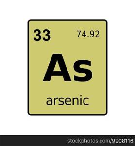 Arsenic chemical element of periodic table. Sign with atomic number.
