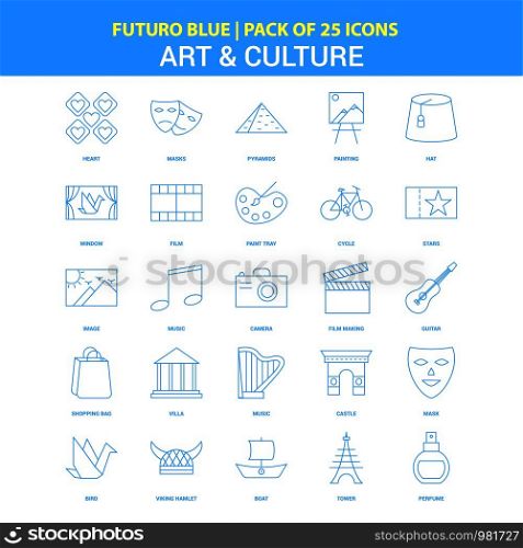 Art and Culture Icons - Futuro Blue 25 Icon pack