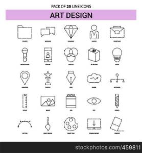 Art and Design Line Icon Set - 25 Dashed Outline Style