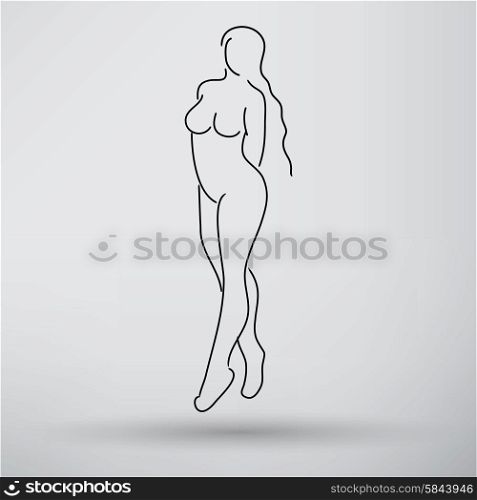 art background with beautiful young woman sketch vector