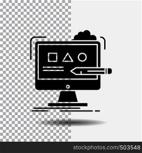 Art, computer, design, digital, studio Glyph Icon on Transparent Background. Black Icon. Vector EPS10 Abstract Template background