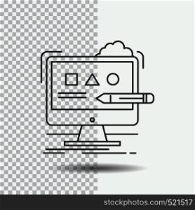 Art, computer, design, digital, studio Line Icon on Transparent Background. Black Icon Vector Illustration. Vector EPS10 Abstract Template background