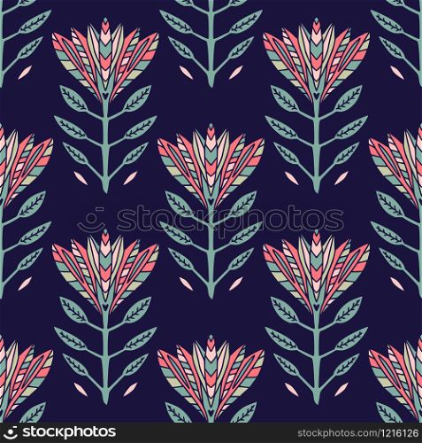 Art Deco flowers pattern. Textile and wallpaper design. Art Deco flowers pattern. Textile and wallpaper design.