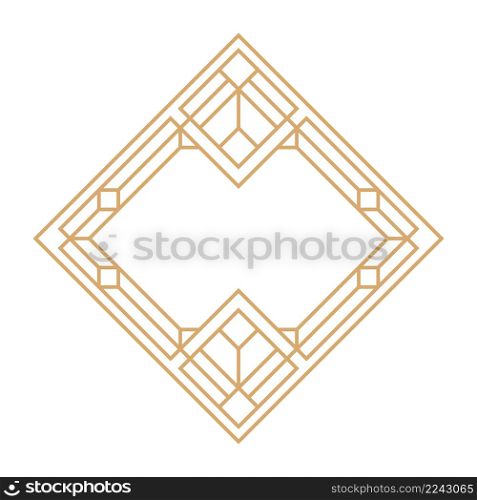 Art deco frame. Elegant golden pattern in retro style. Vector illustration. Art deco frame. Elegant golden pattern in retro style