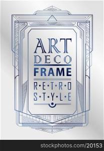 Art deco geometric vintage frame can be used for invitation, congratulation
