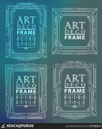 Art deco geometric vintage frame can be used for invitation, congratulation