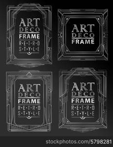 Art deco geometric vintage frame can be used for invitation, congratulation