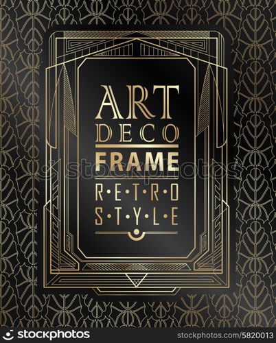 Art deco geometric vintage frame can be used for invitation, congratulation