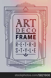 Art deco geometric vintage frame can be used for invitation, congratulation