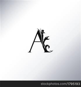 Art Deco Luxury A Letter logo, floral monogram and beautiful alphabet font. Art Deco in vintage style